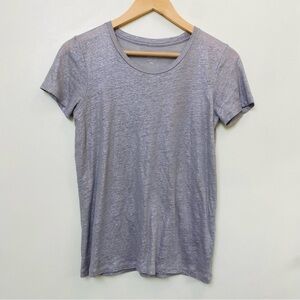 J. Crew 100% Linen Short Sleeve Shimmer high Low T shirt  XS